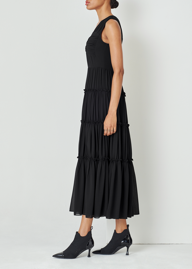 SALAZIA Black Sleek Maxi Dresses