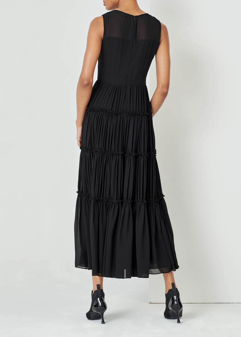 SALAZIA Black Sleek Maxi Dresses