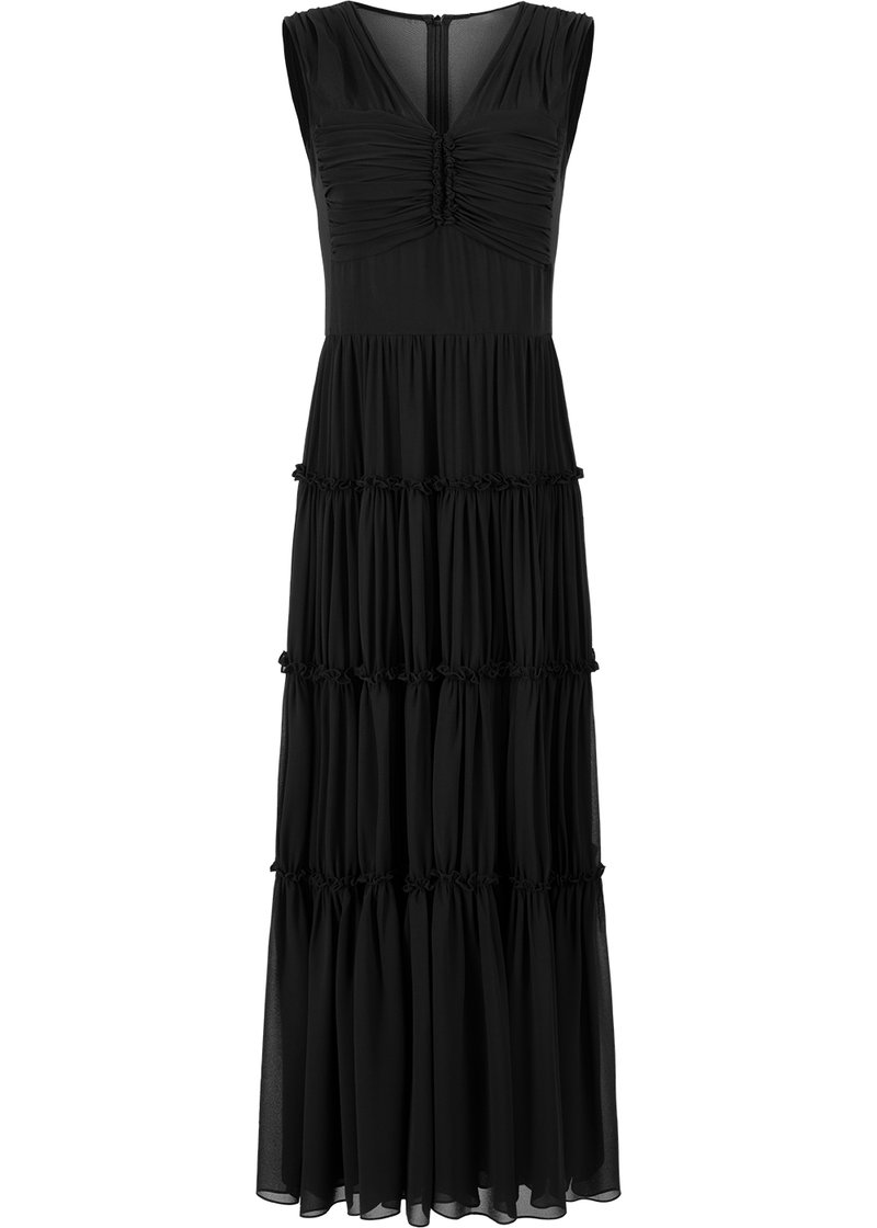 SALAZIA Black Sleek Maxi Dresses