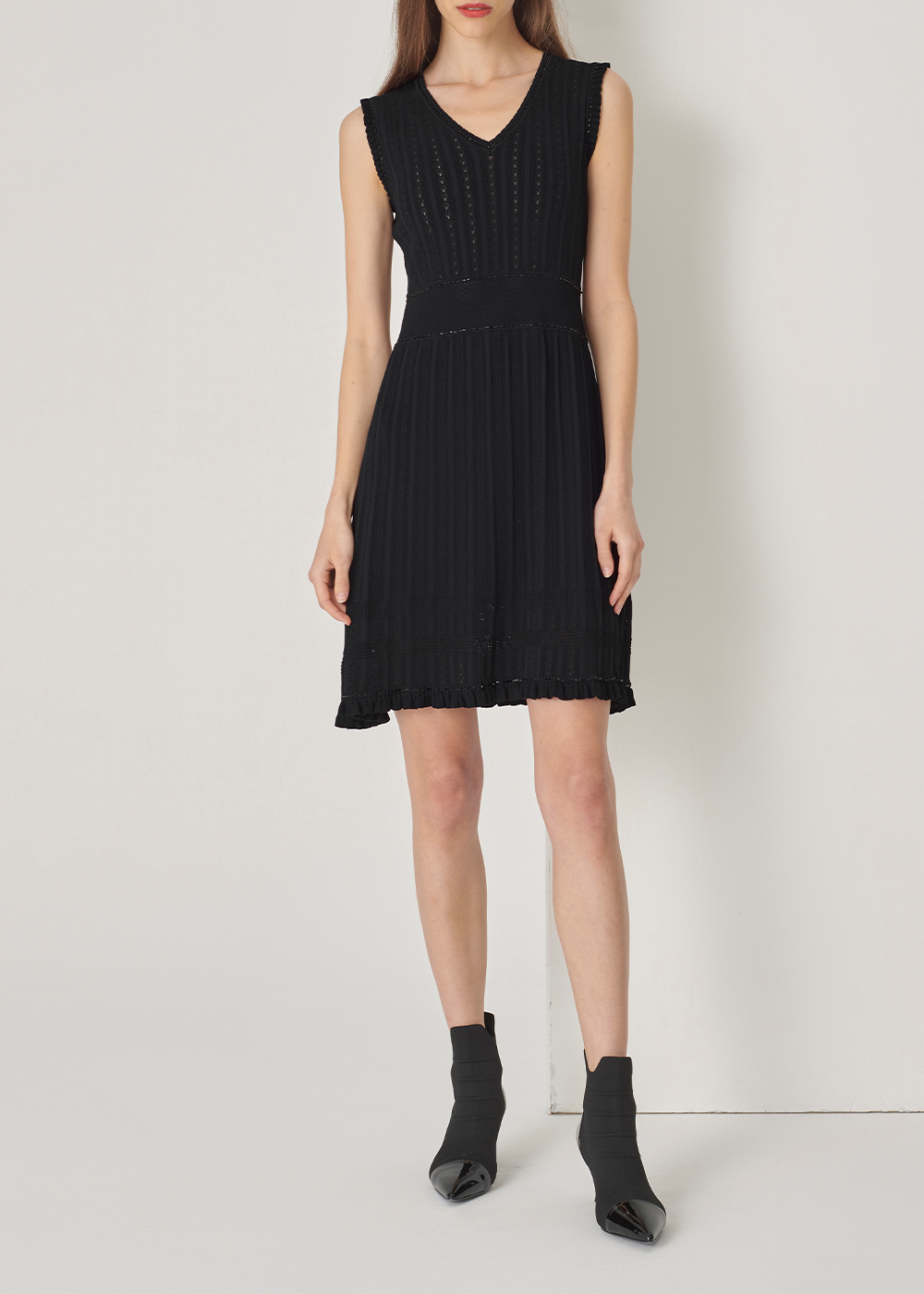 SALAZIA Black Viscose-Nylon Knit Dresses