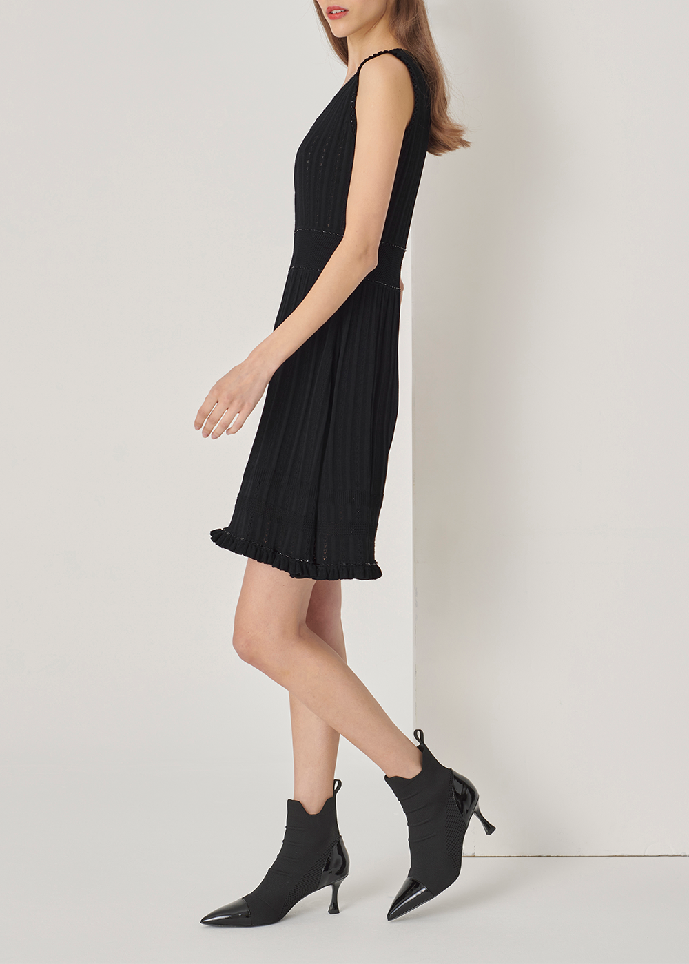 SALAZIA Black Viscose-Nylon Knit Dresses