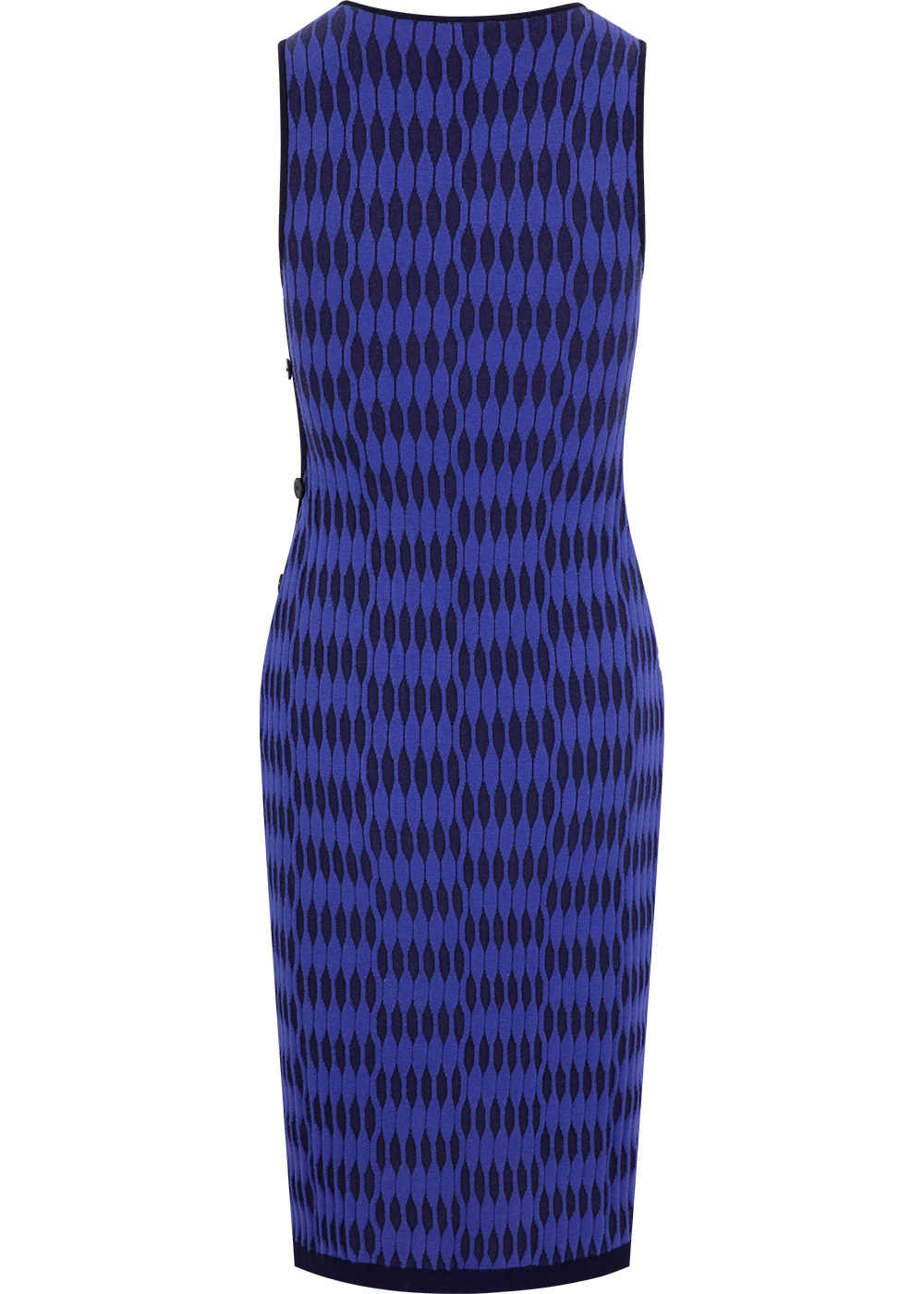 SALAZIA Blue Wave Grid Viscose Knit Dresses