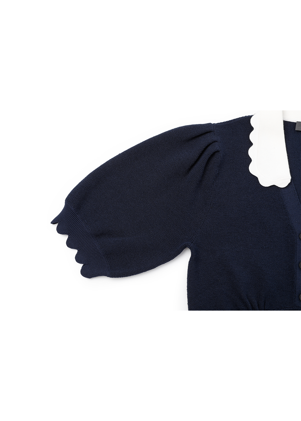 SALAZIA Blue-White Colorblock Viscose Blend Knit Dresses