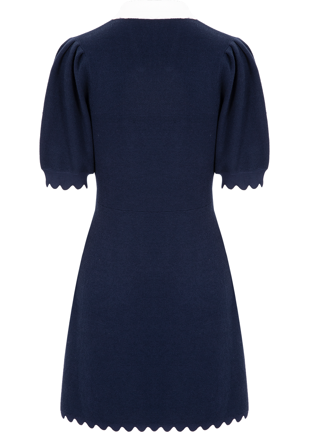 SALAZIA Blue-White Colorblock Viscose Blend Knit Dresses