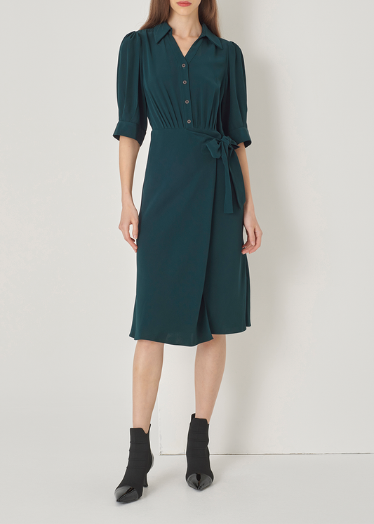 SALAZIA Dark Green Acetate Blend Dresses