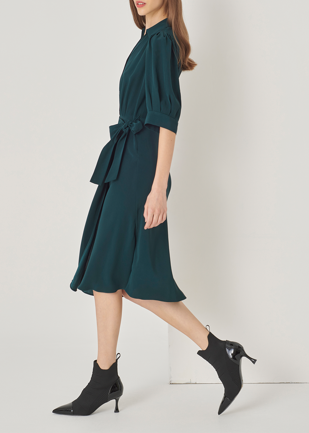 SALAZIA Dark Green Acetate Blend Dresses