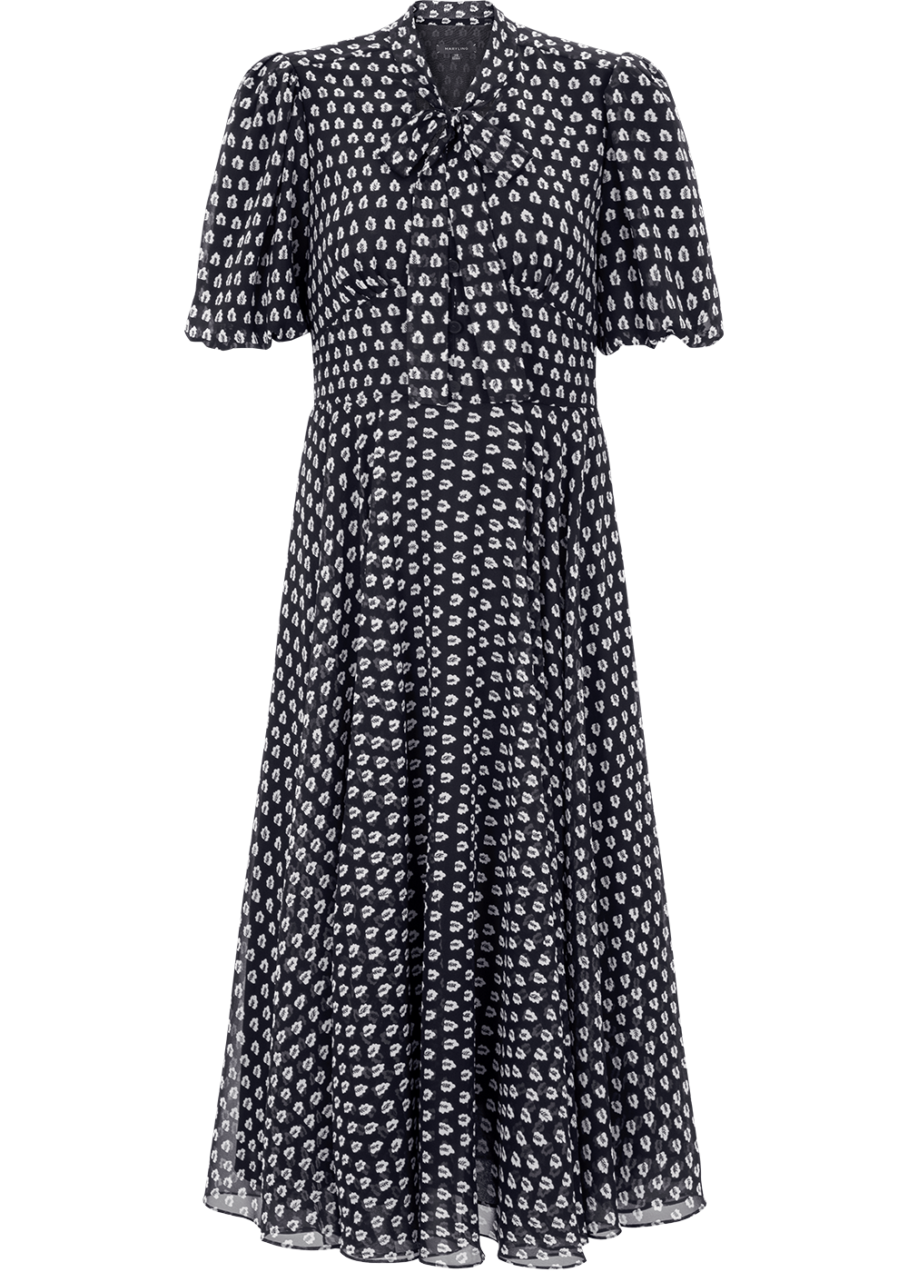 SALAZIA Black and White Forest Print Dresses
