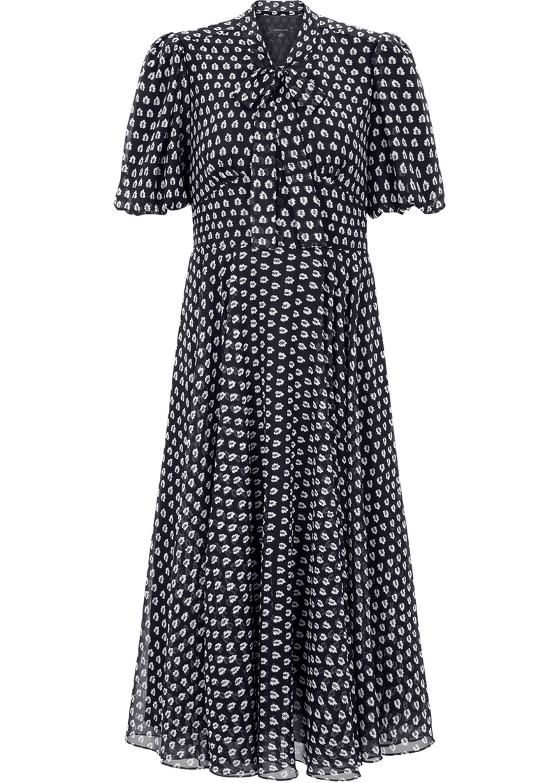 SALAZIA Black and White Forest Print Dresses