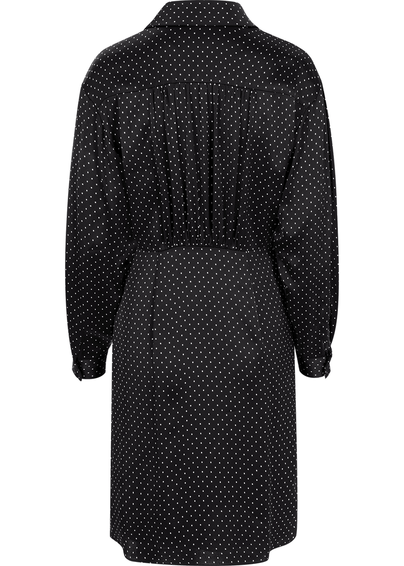 SALAZIA Black Polka Dot Viscose-Silk Dresses