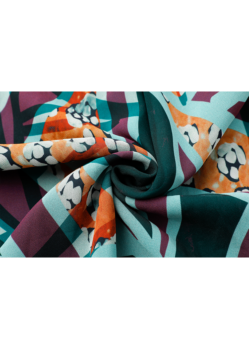 SALAZIA Green-Orange Autumn Tree Shadow Dresses