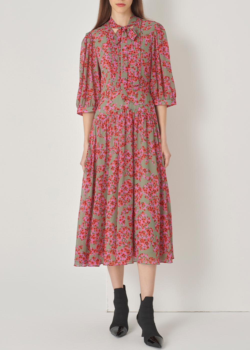 SALAZIA Red-Grey Secret Garden Dresses