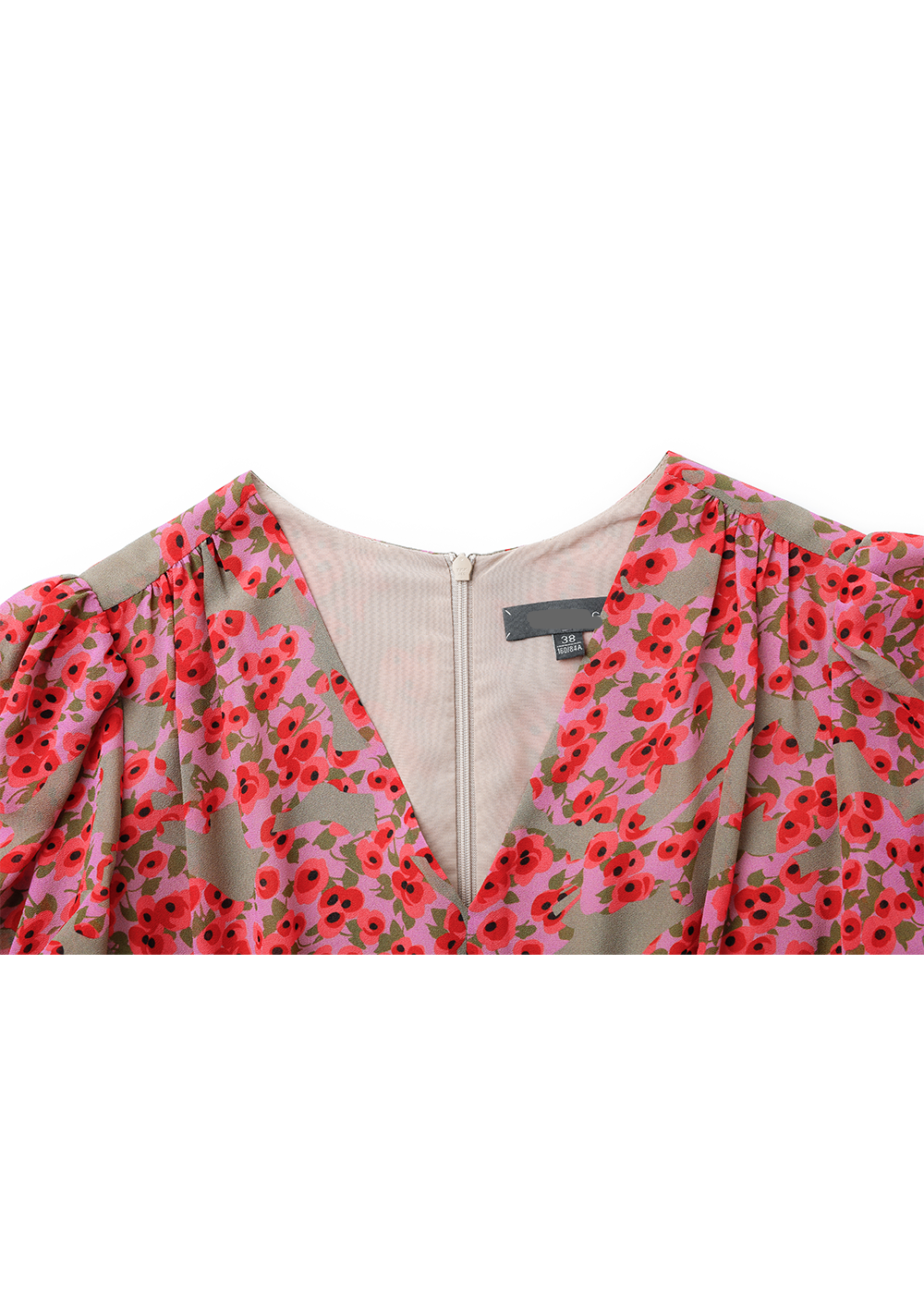 SALAZIA Red-Grey Secret Garden Short-Sleeve Dresses