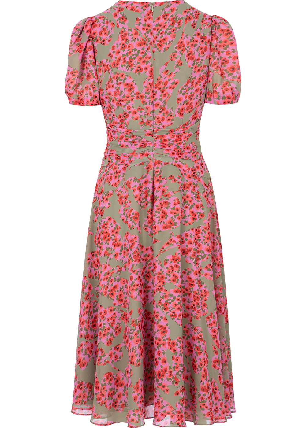 SALAZIA Red-Grey Secret Garden Short-Sleeve Dresses