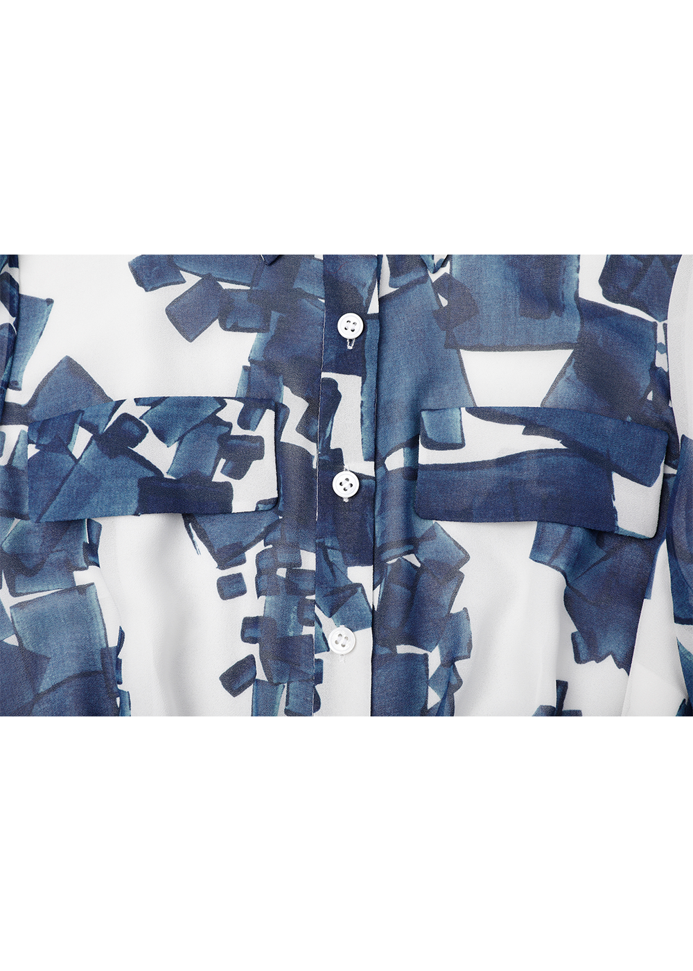 SALAZIA Blue-White Gravel Print Maxi Dresses