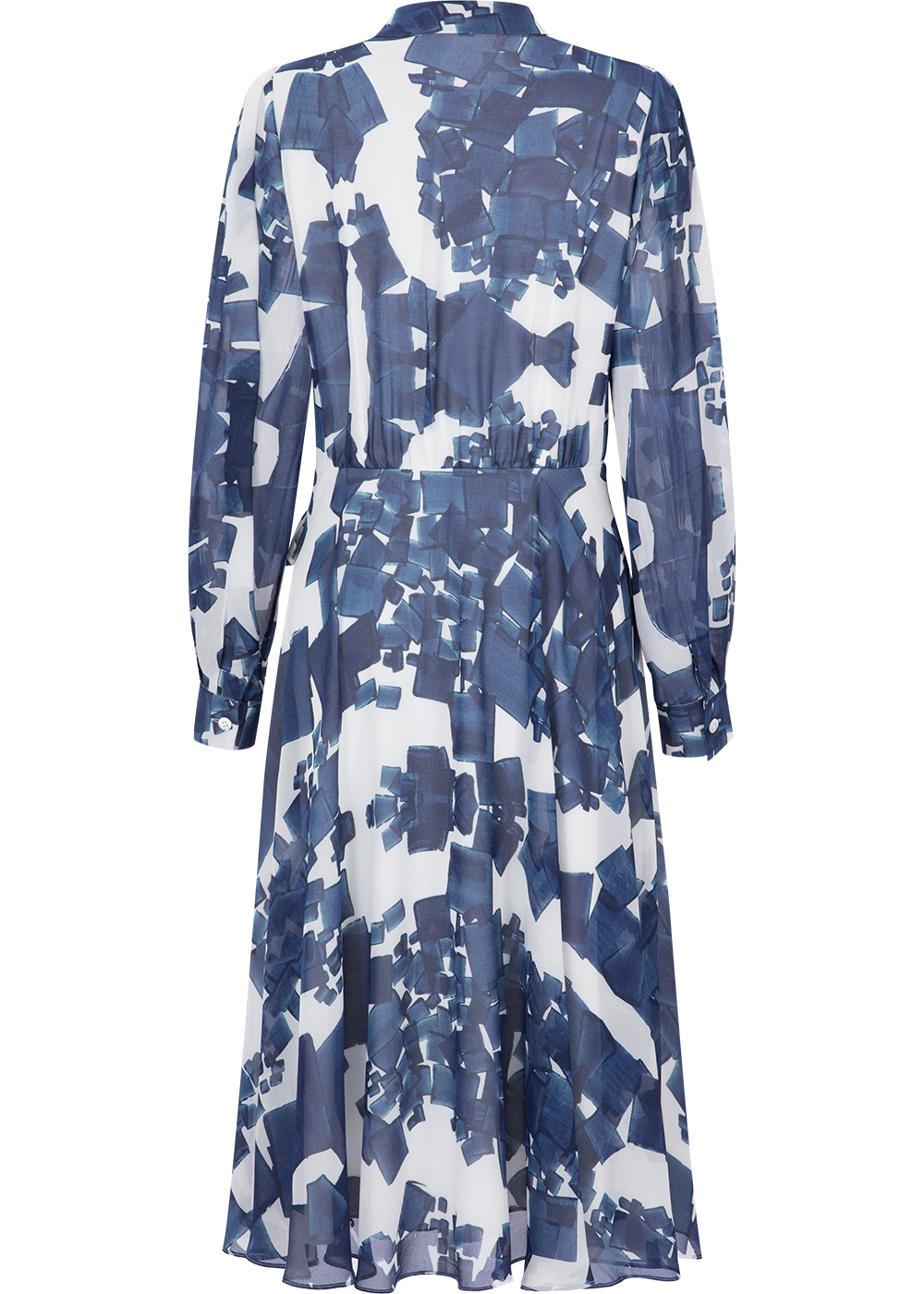 SALAZIA Blue-White Gravel Print Maxi Dresses