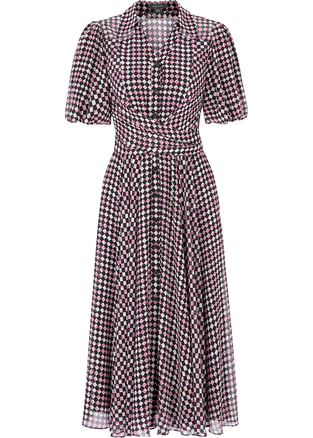 SALAZIA Berry Plaid Fit-and-Flare Dresses