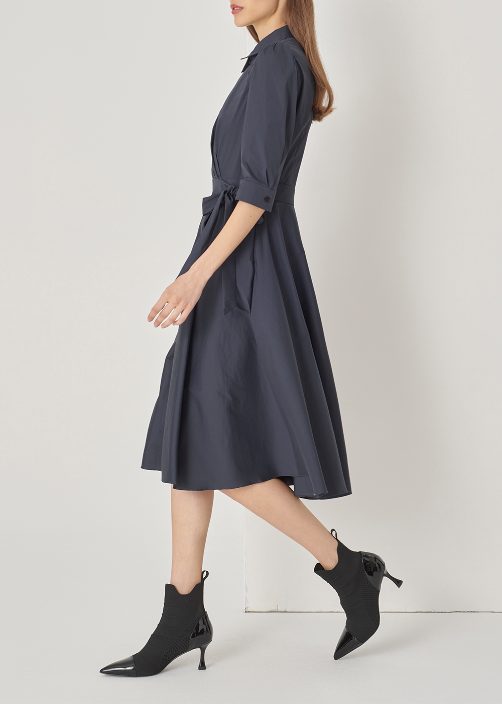 SALAZIA Midnight Blue Cotton-Stretch Dresses