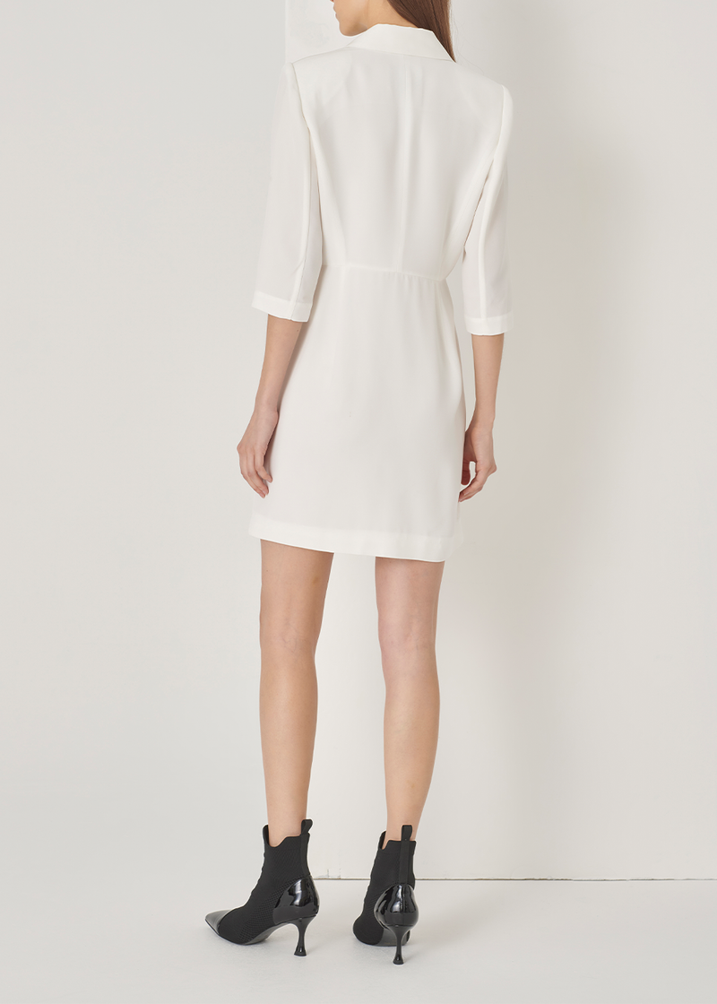 SALAZIA White Acetate Blend Long-Sleeve Dresses