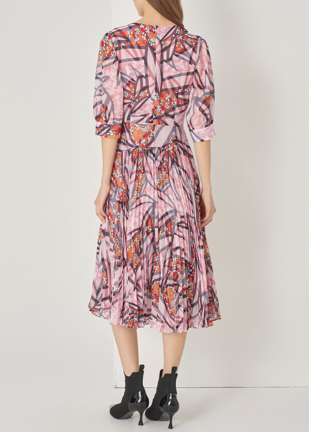 SALAZIA Honey Pink Floral Midi Dresses