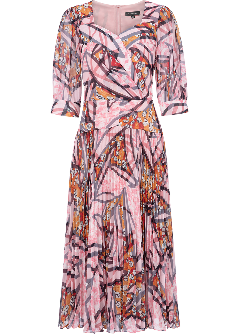 SALAZIA Honey Pink Floral Midi Dresses