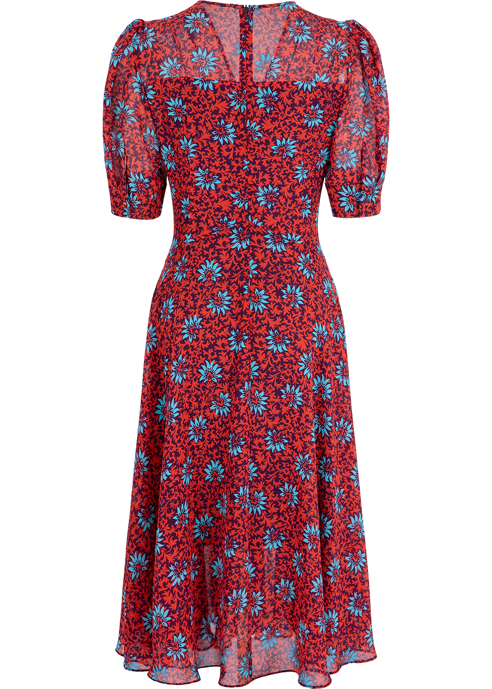 SALAZIA Red Flower Sea Floral Dresses