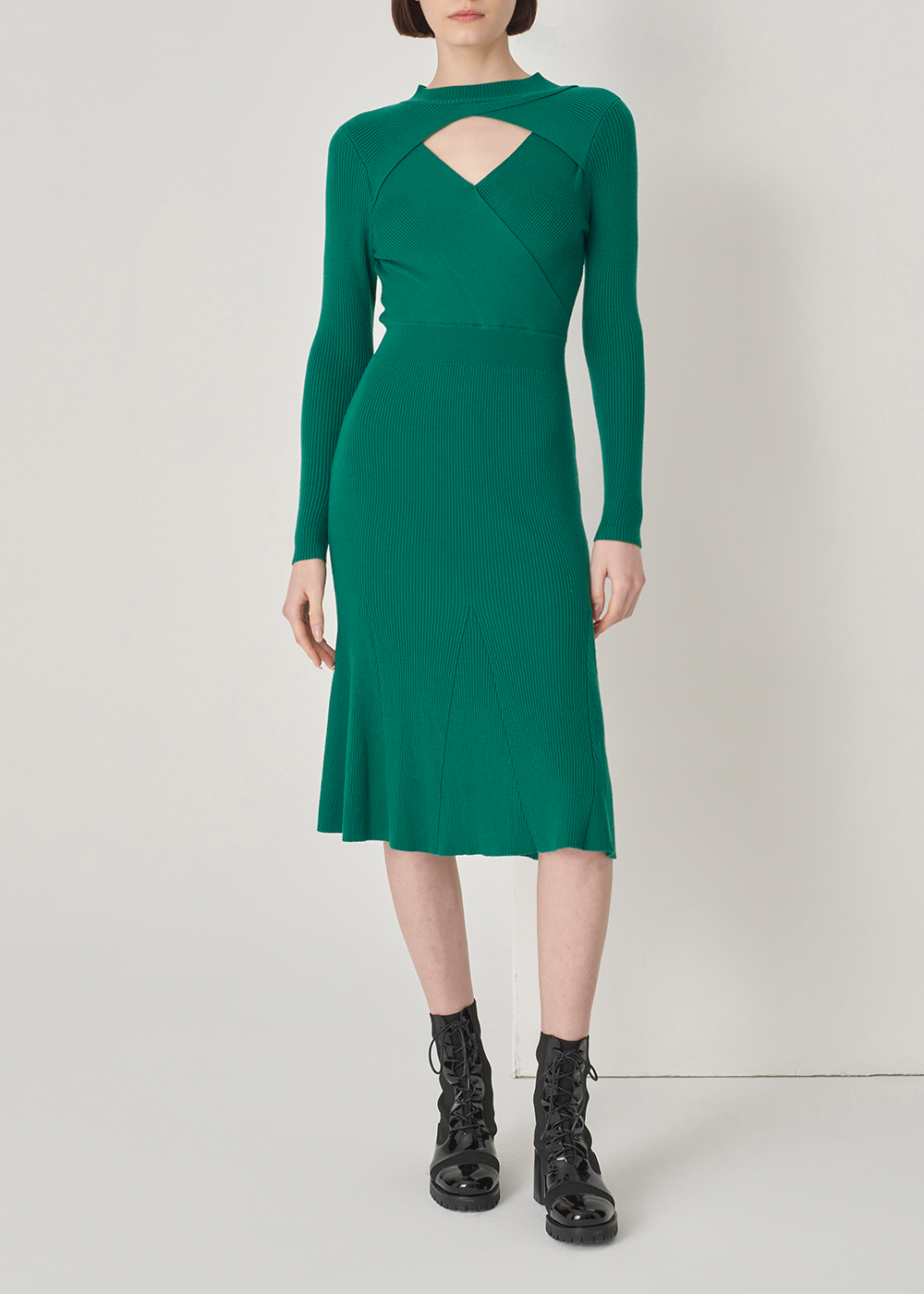 SALAZIA Vanilla Green Wool Knit Dresses