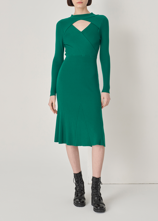 SALAZIA Vanilla Green Wool Knit Dresses