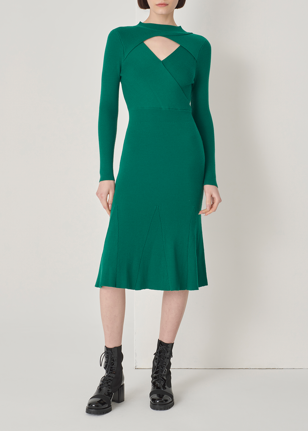 SALAZIA Vanilla Green Wool Knit Dresses