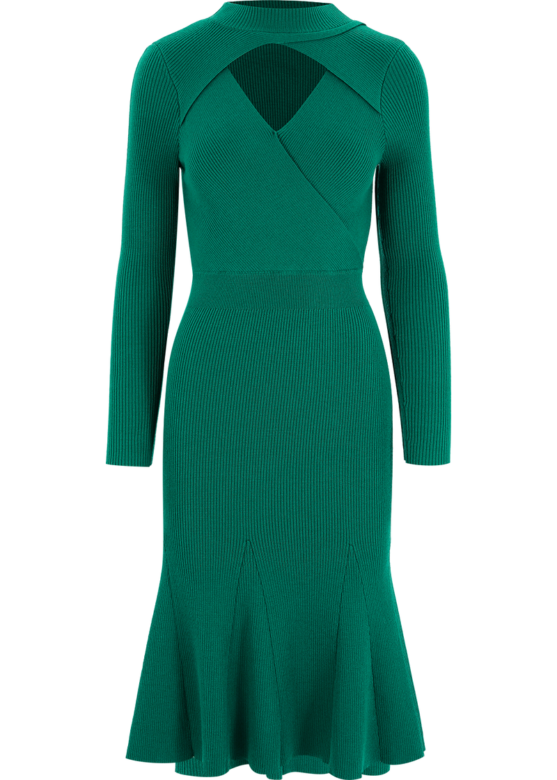 SALAZIA Vanilla Green Wool Knit Dresses