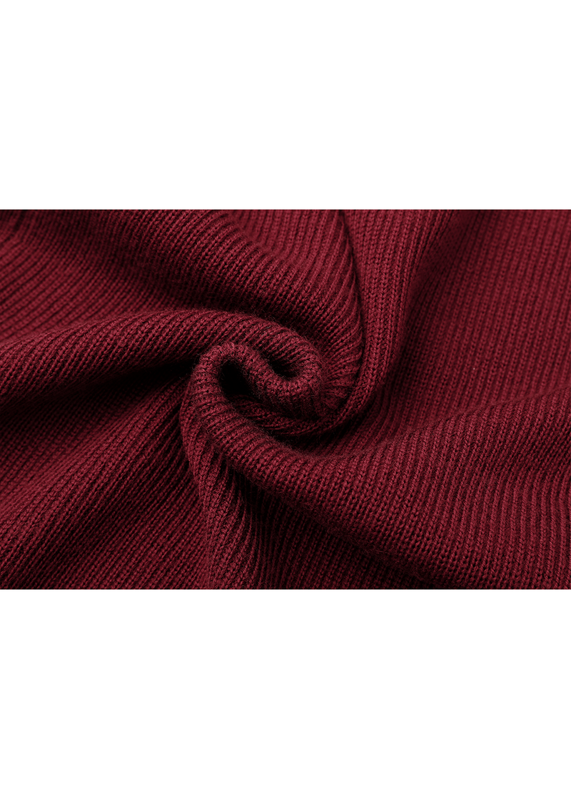 SALAZIA Burgundy Red Wool Knit Dresses