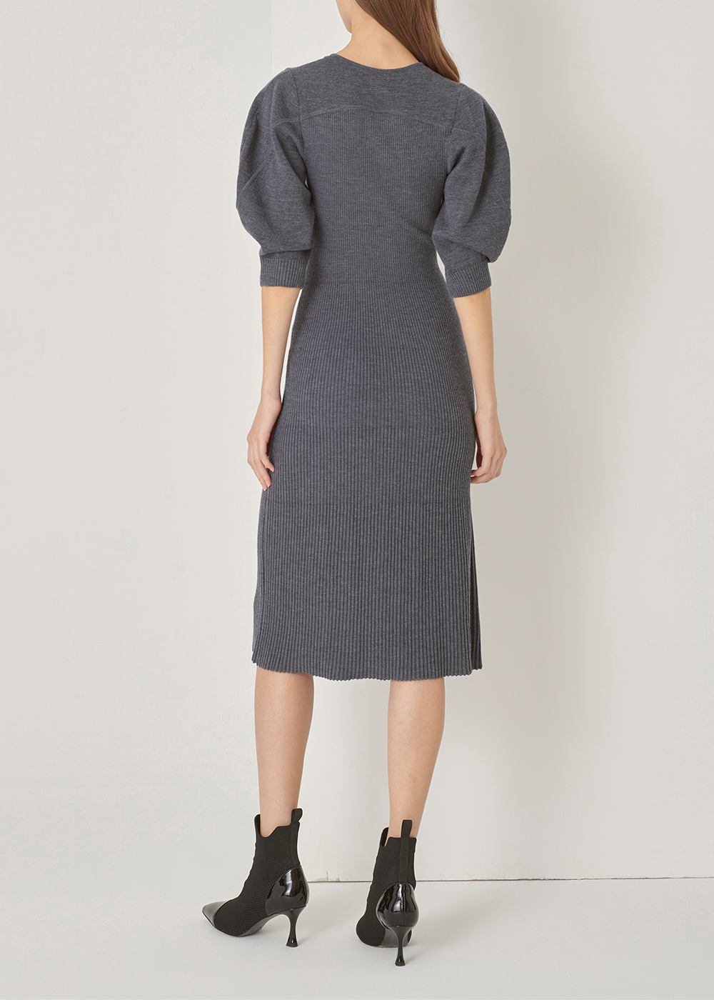 SALAZIA Grey Wool Blend Knit Dresses