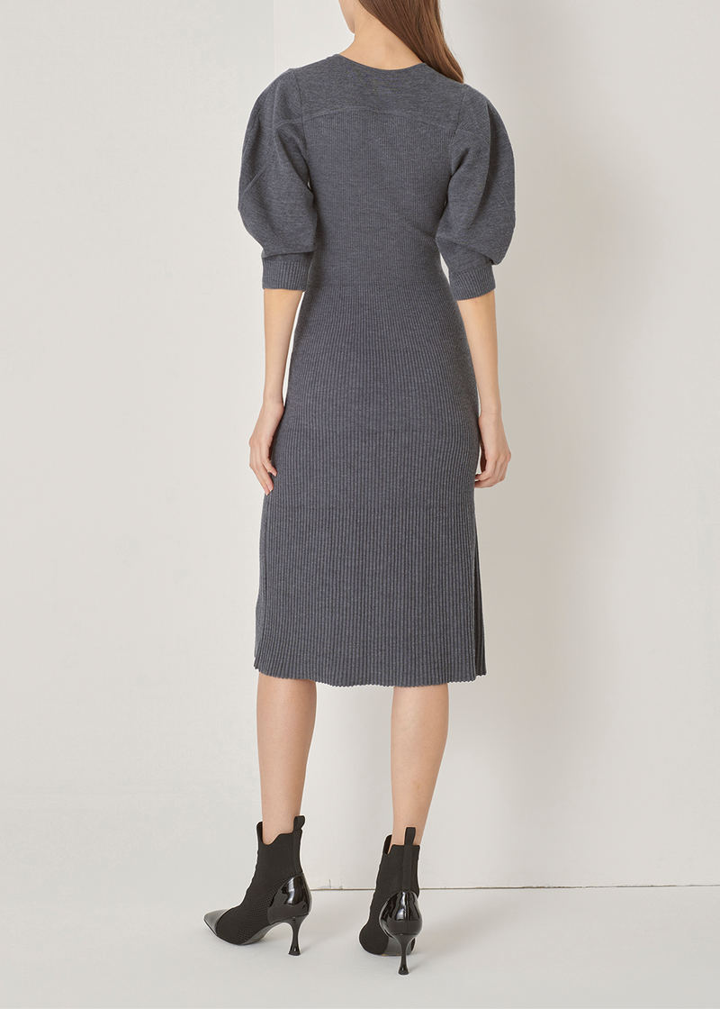 SALAZIA Grey Wool Blend Knit Dresses