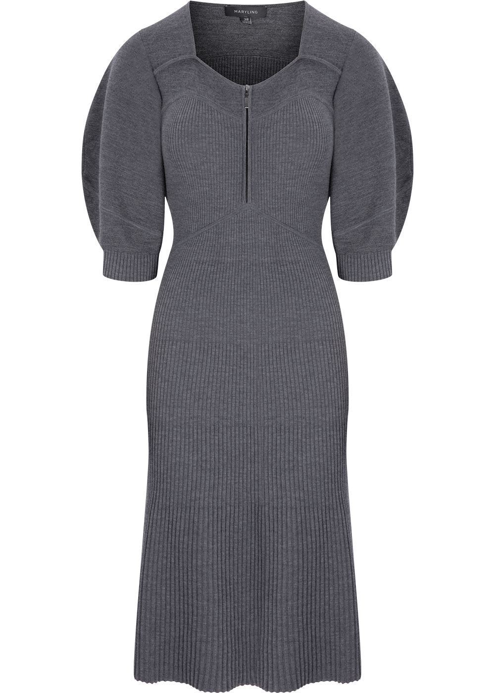 SALAZIA Grey Wool Blend Knit Dresses