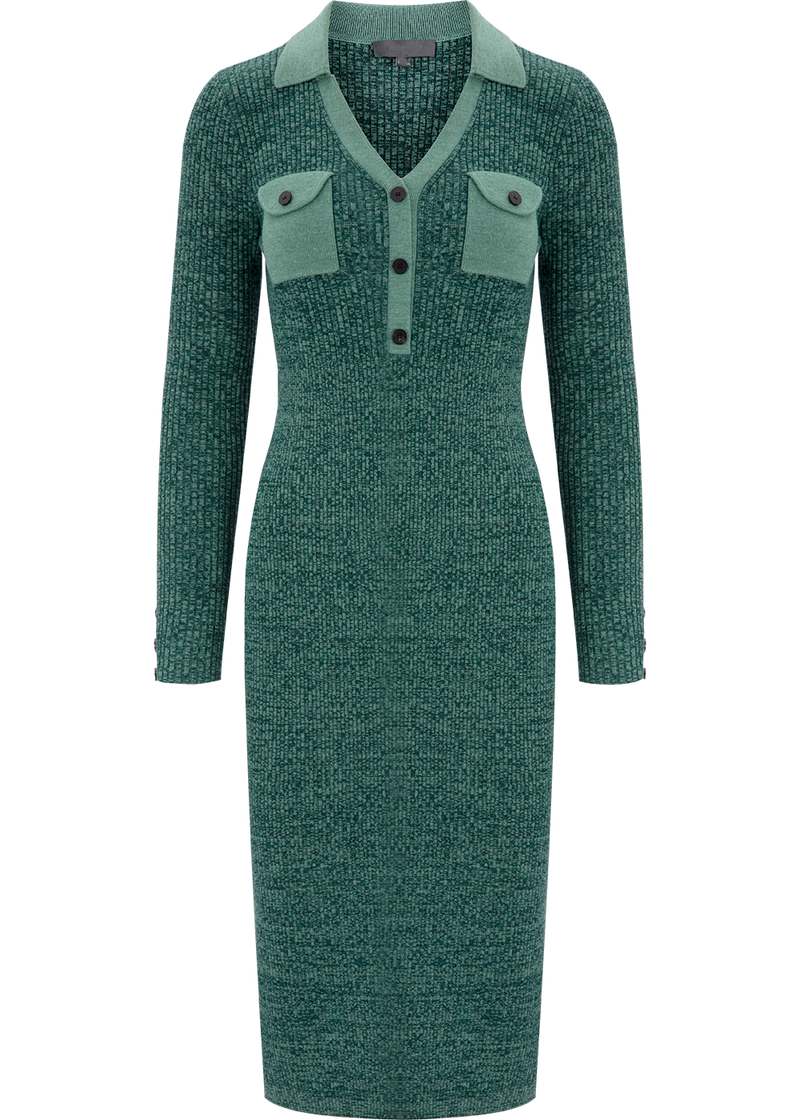SALAZIA Vanilla Green Wool Blend Knit Dresses