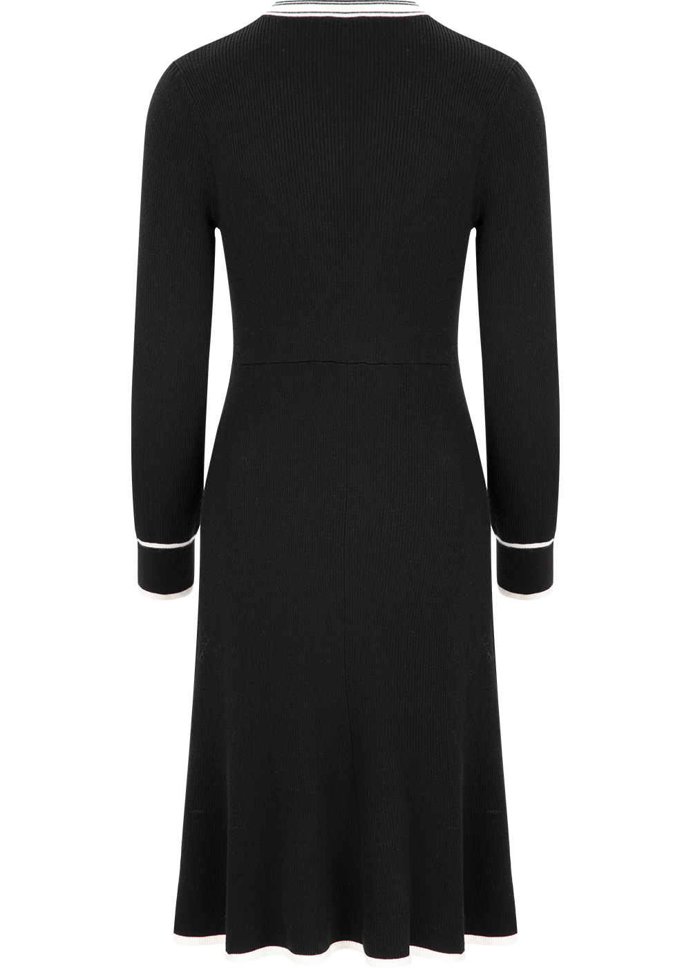 SALAZIA Black-White Colorblock Wool Blend Knit Dresses