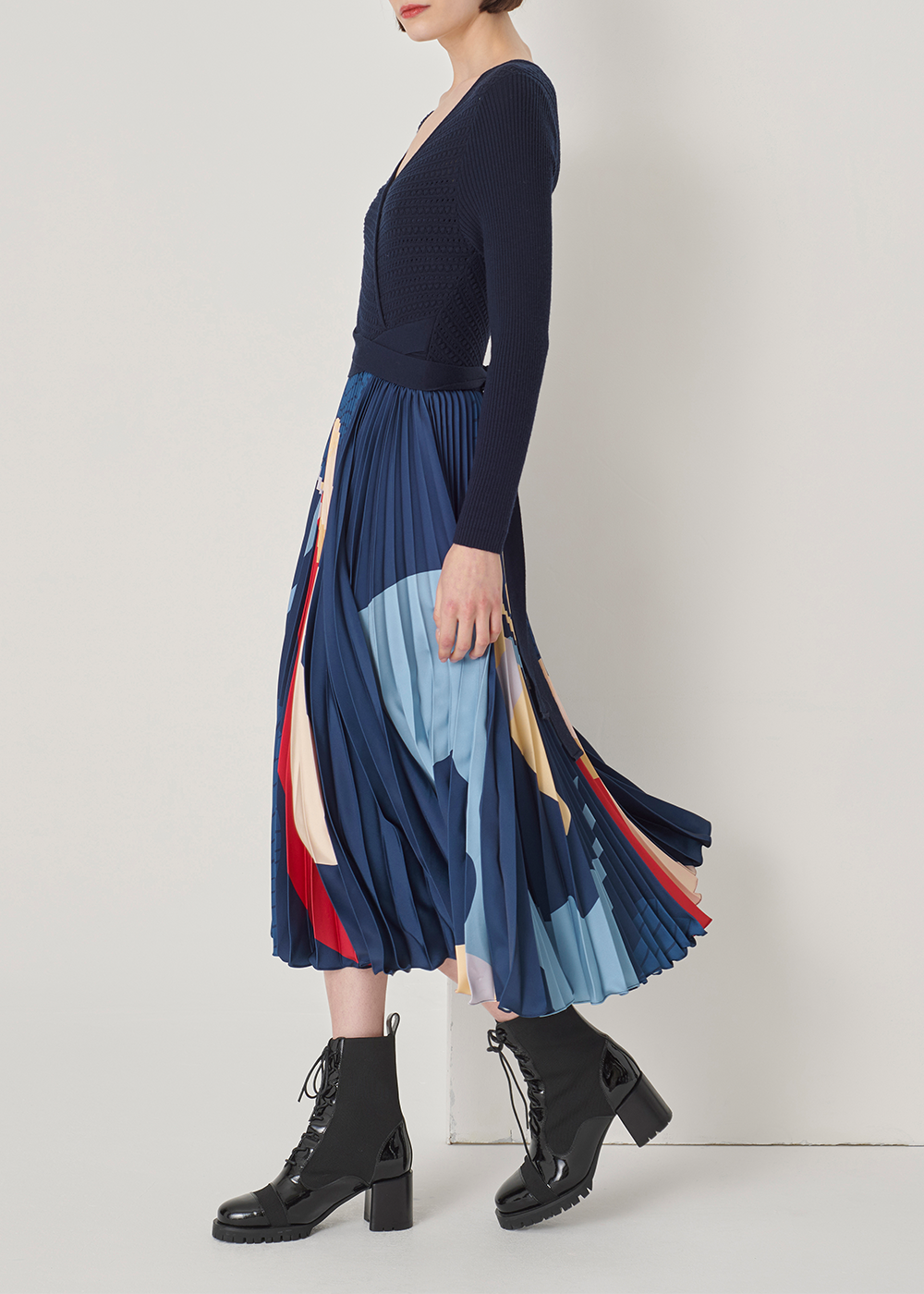 SALAZIA Deep Blue Art Floral Dresses