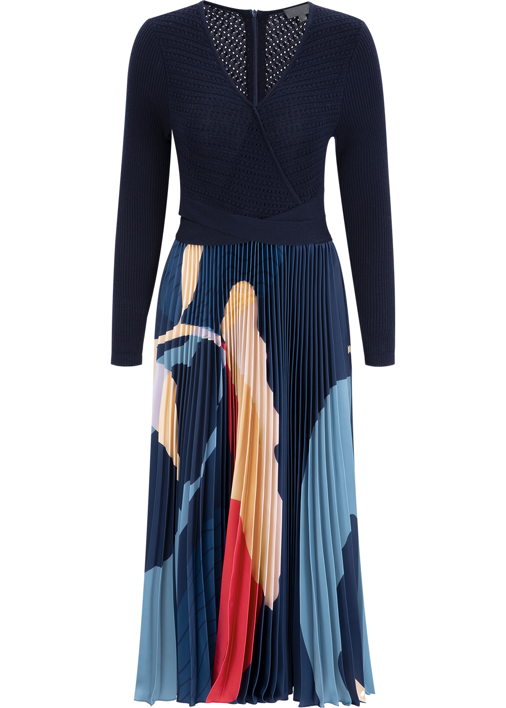 SALAZIA Deep Blue Art Floral Dresses