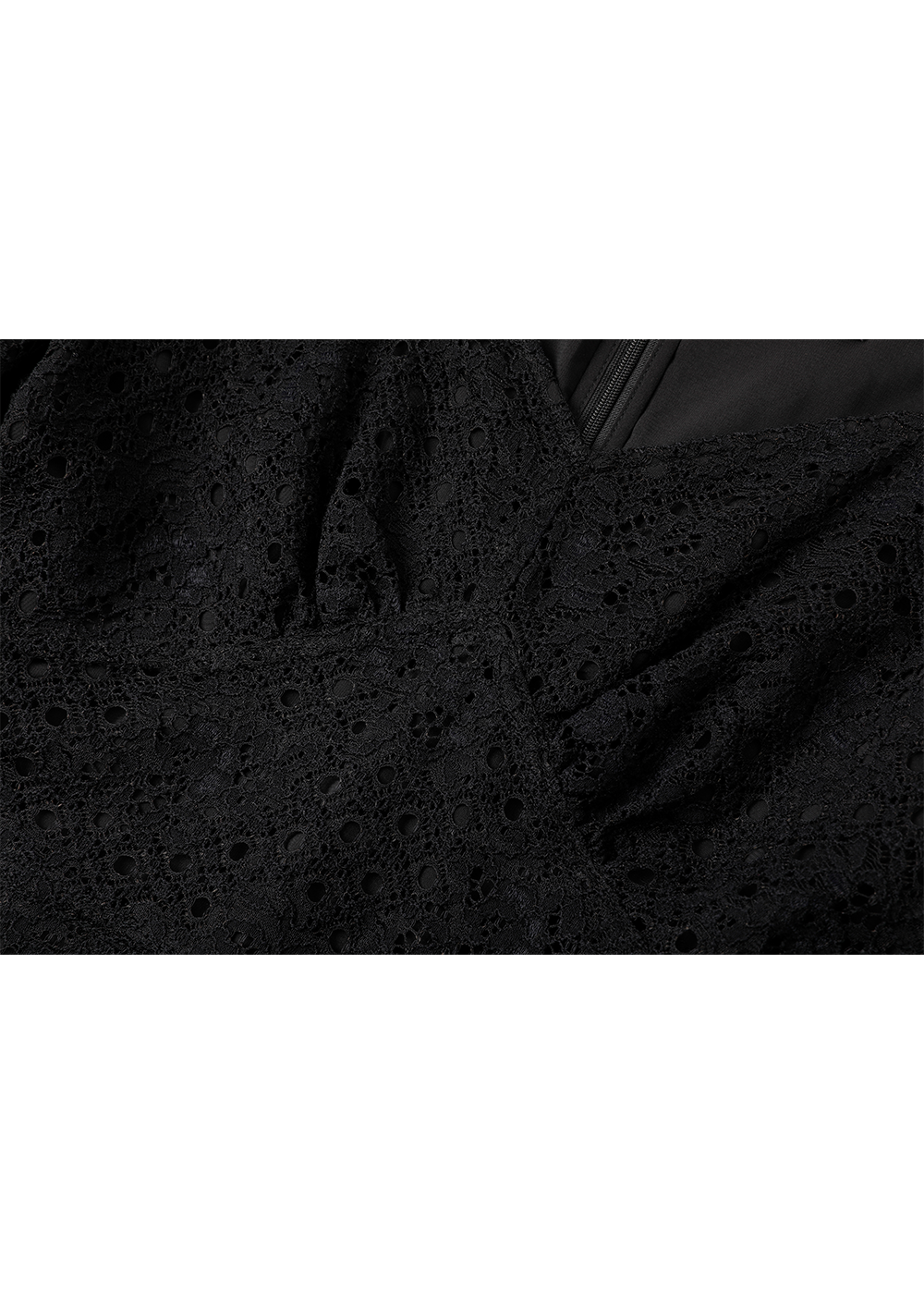 SALAZIA Black Cotton-Nylon-Spandex Short-Sleeve Dresses