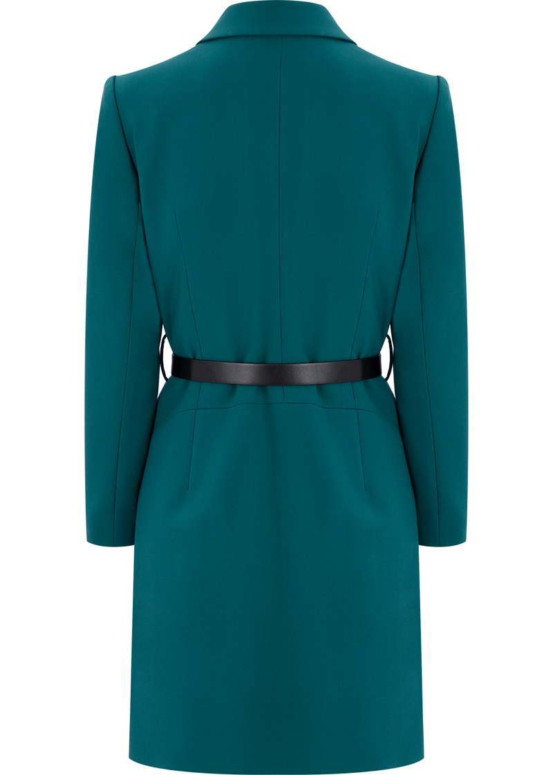 SALAZIA Turquoise Multi-Fiber Blend Short-Sleeve Dresses