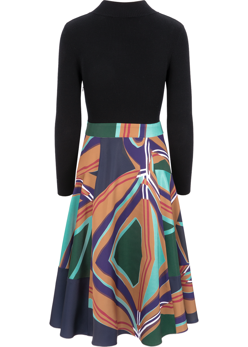 SALAZIA Dark Green River Wool-Blend Dresses