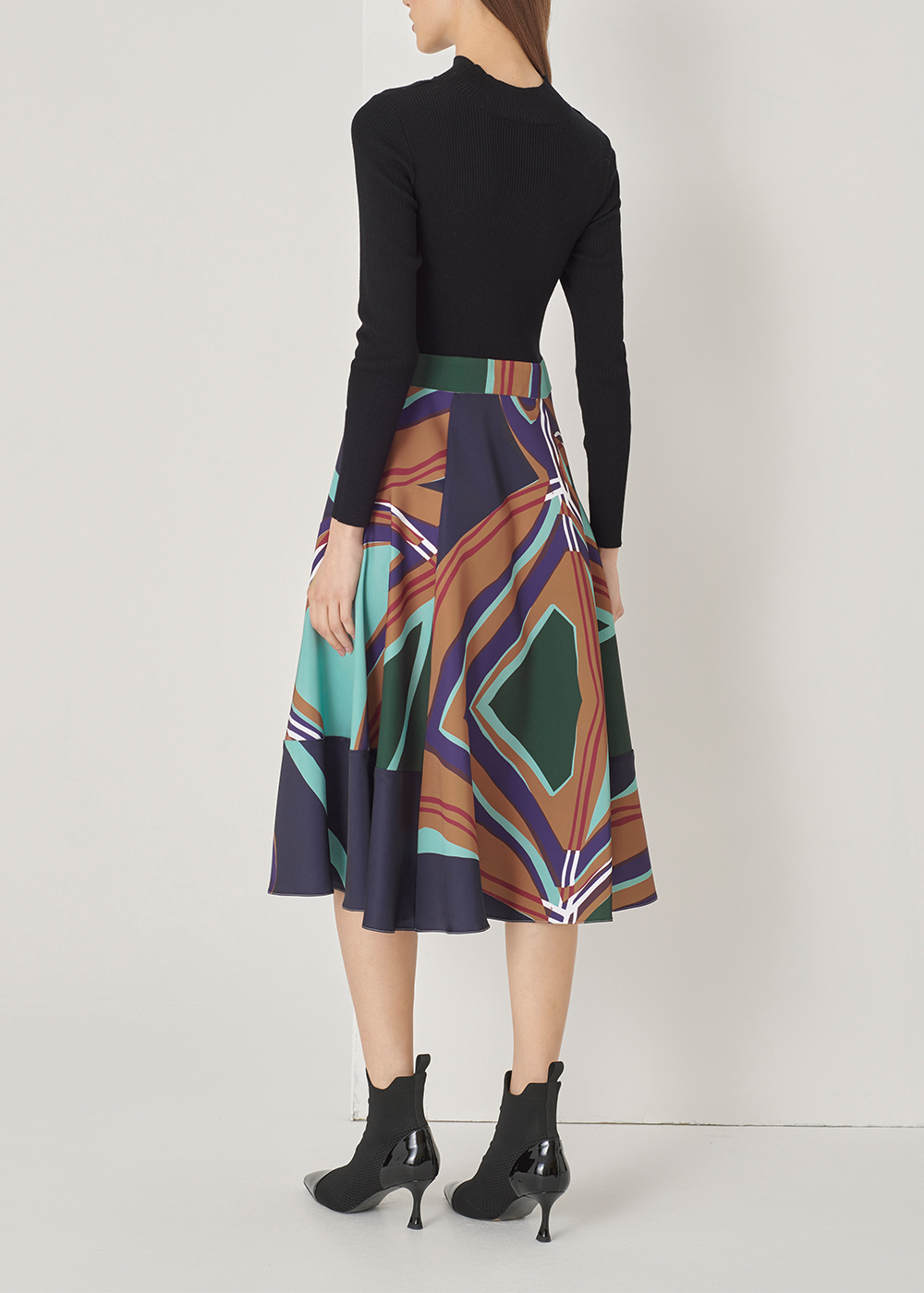 SALAZIA Dark Green River Wool-Blend Dresses