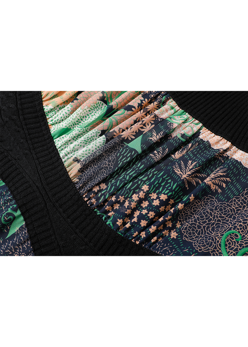 SALAZIA Enchanted Forest Green Drop-Shoulder Dresses