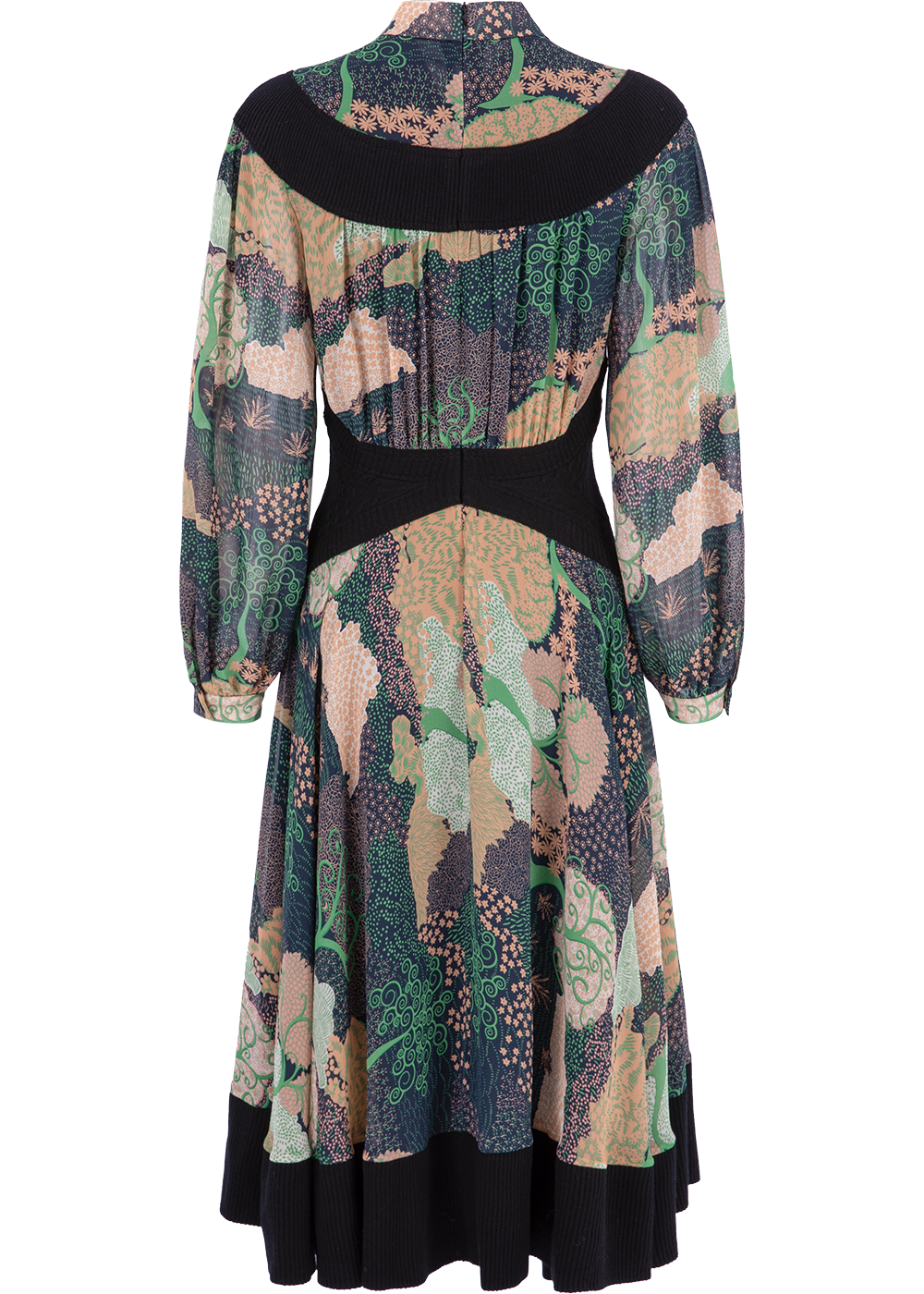 SALAZIA Enchanted Forest Green Drop-Shoulder Dresses