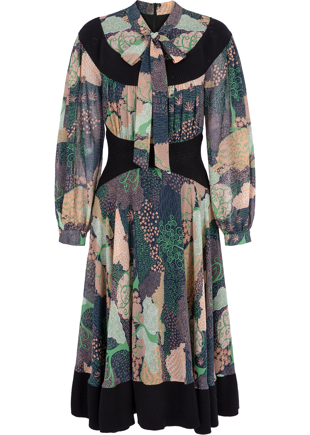 SALAZIA Enchanted Forest Green Drop-Shoulder Dresses