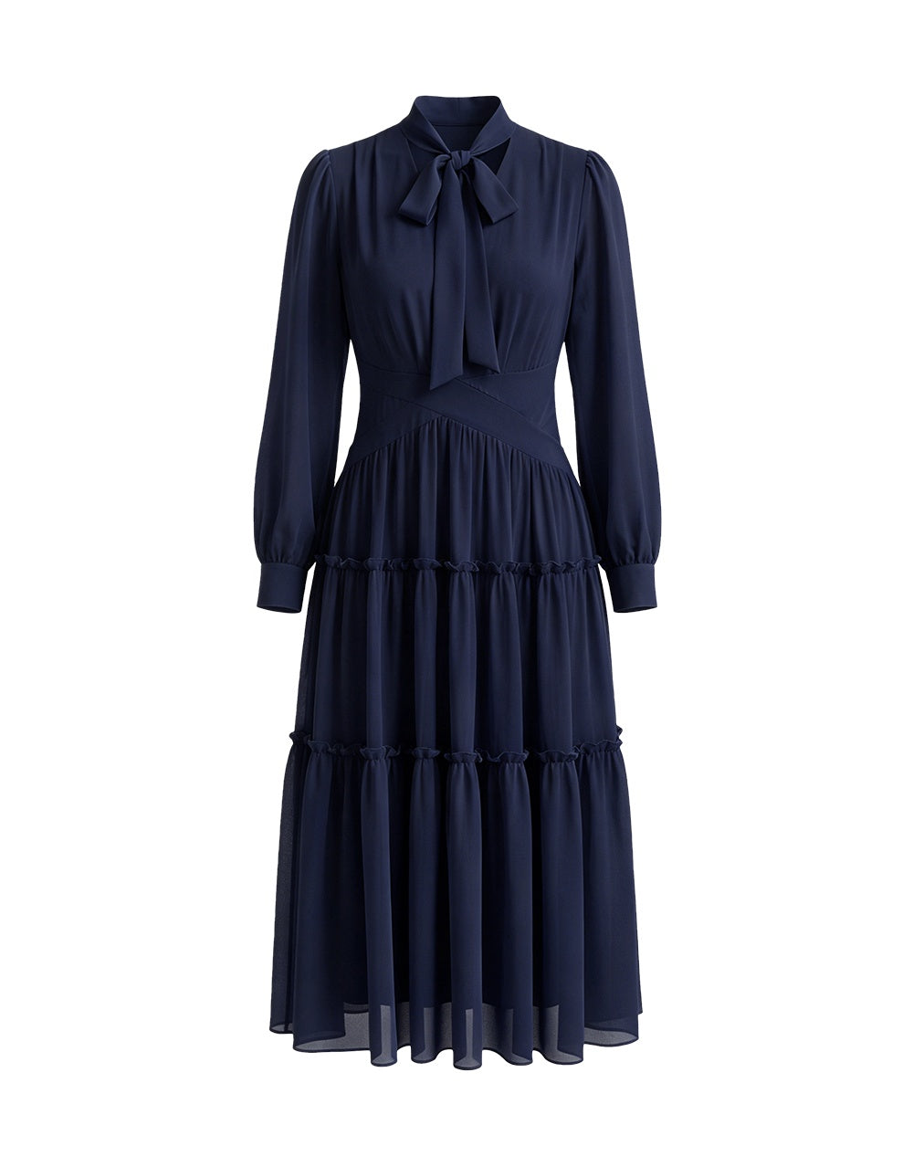 SALAZIA Tie-up Pleated Shirt Dresses