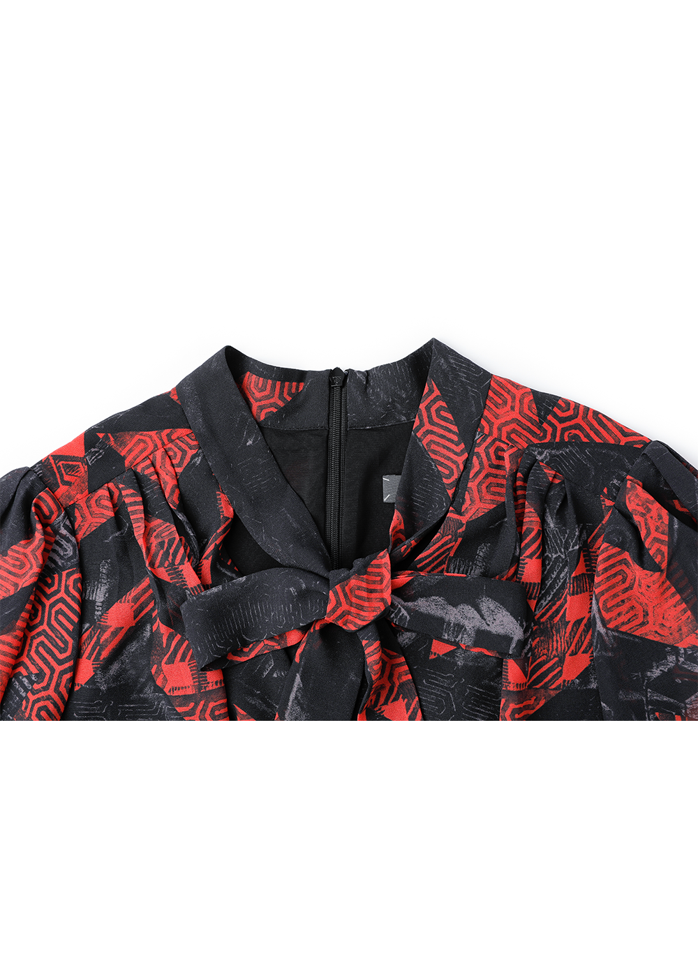SALAZIA Black-Red Geometric Maxi Dresses