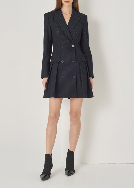 SALAZIA Deep Blue Stripe Blend Dresses
