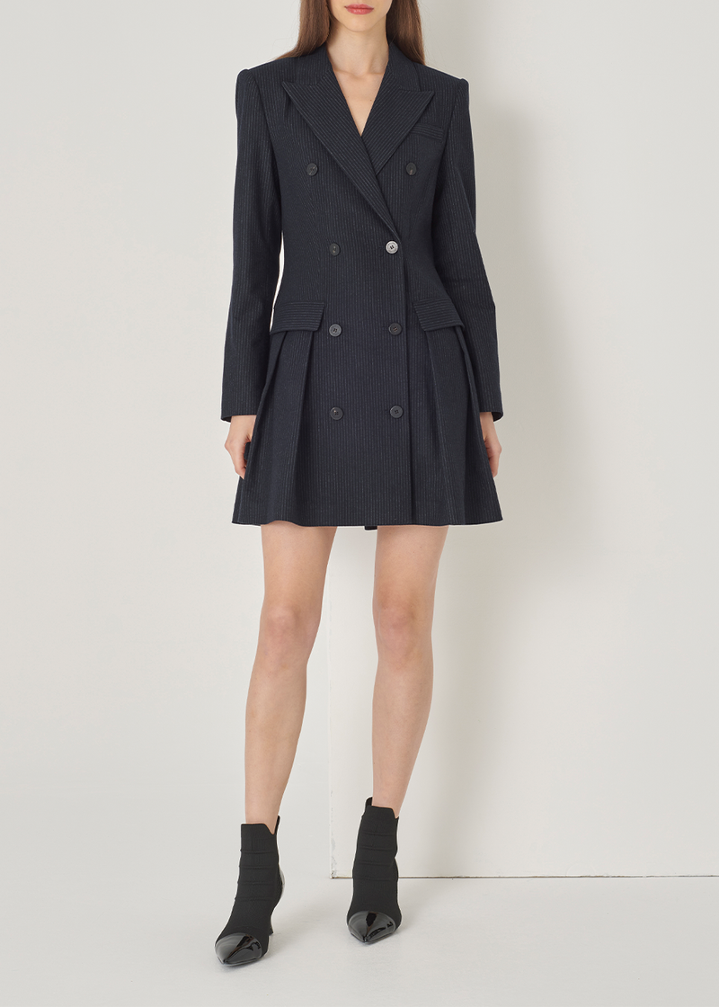 SALAZIA Deep Blue Stripe Blend Dresses