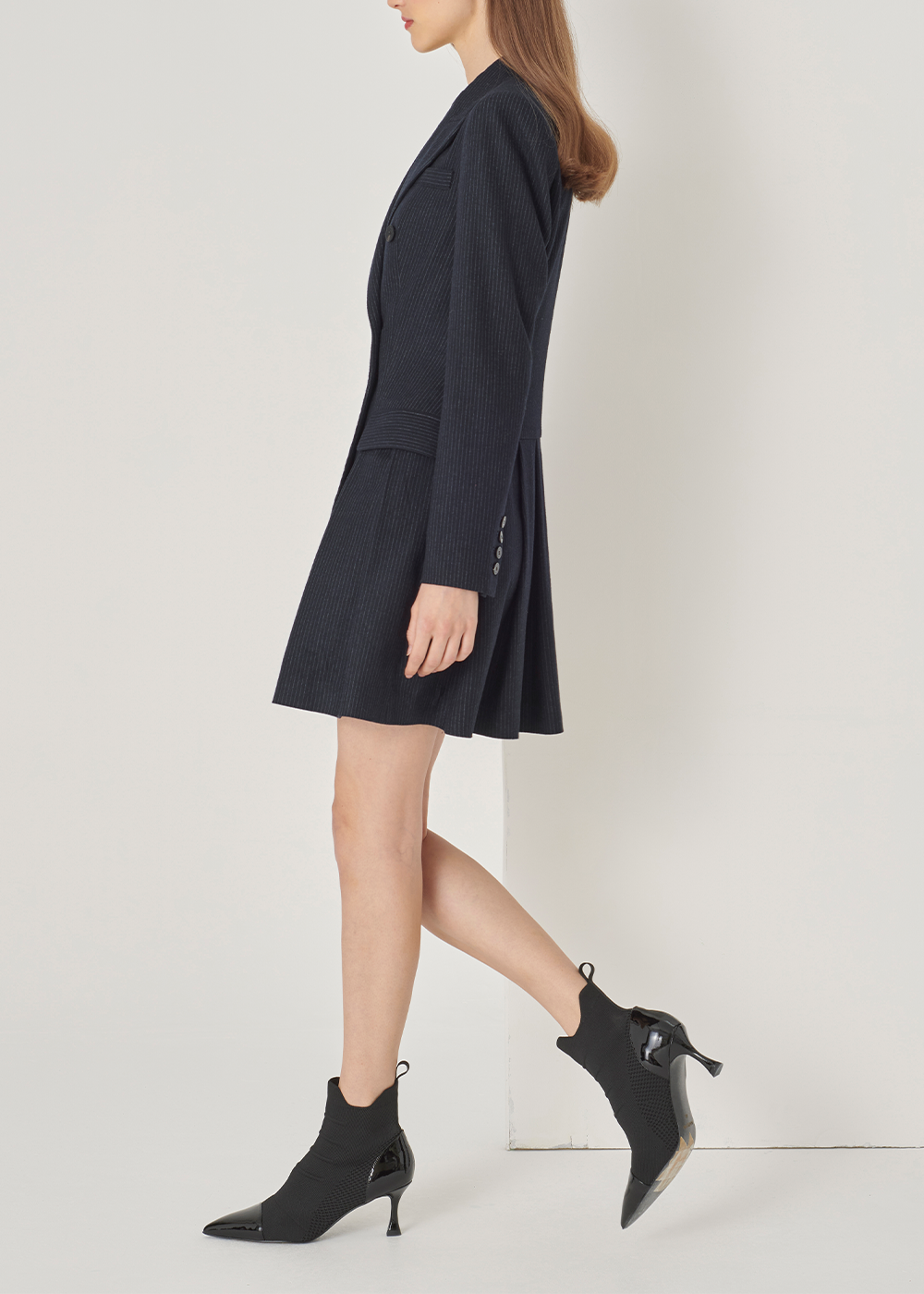SALAZIA Deep Blue Stripe Blend Dresses
