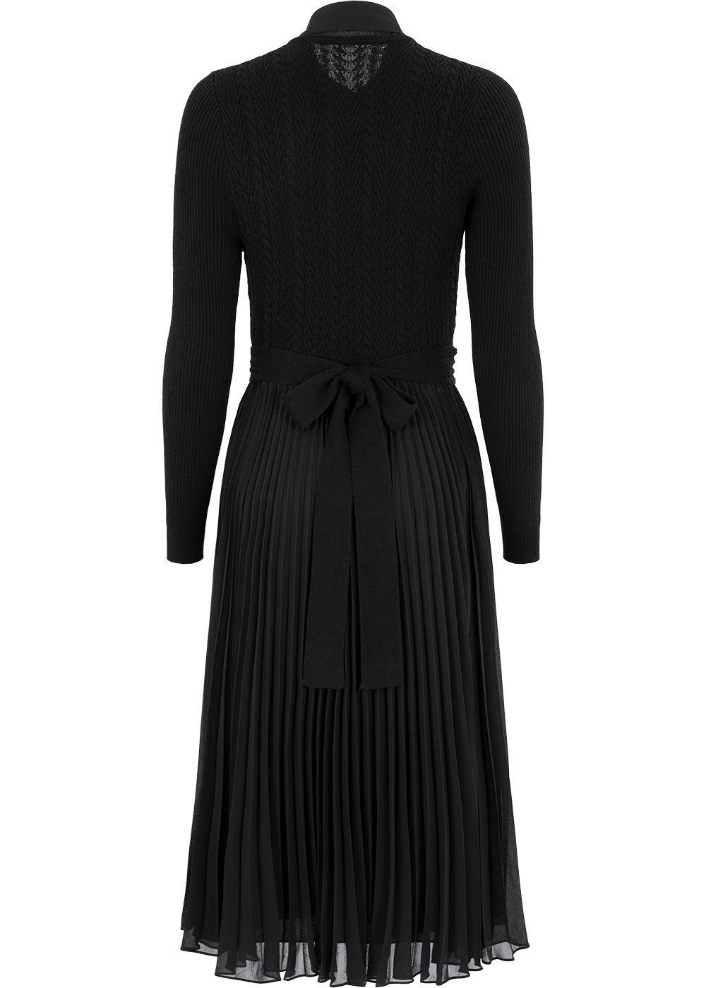 SALAZIA Black Wool Blend Long-Sleeve Dresses